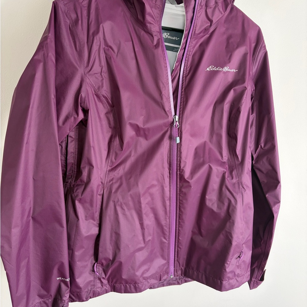 Eddie Bauer Plum Hooded Rain Jacket